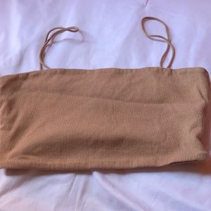 Tan tube top with straps